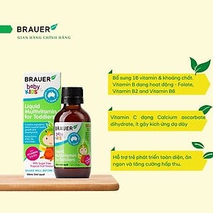 Vitamin tổng hợp cho trẻ Brauer Multivitamin Úc hỗ trợ trẻ phát triển cân đối, tăng sức đề kháng, giảm biếng ăn, giúp trẻ ngủ ngon - OZ Slim Store