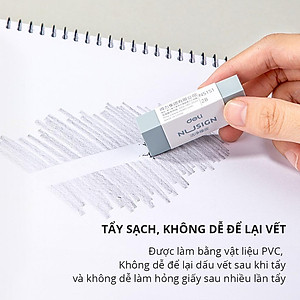 Gôm tẩy 2B Deli - Không bụi - Màu sắc vintage - Xanh dương/Hồng/Nâu