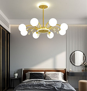 Đèn chùm DESPE loại 8 bóng kiểu dáng hiện đại, sang trọng trang trí nhà cửa độc đáo - kèm bóng LED chuyên dụng.