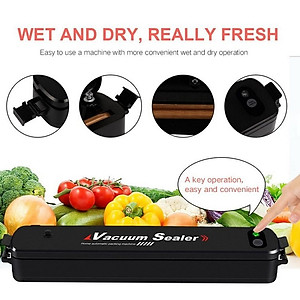 Máy Hút Chân Không thực phẩm hàn miệng túi Vacuum Sealer dùng cho gia đình, hút khỏe, hết khí + Tặng 10 túi - Hàng nhập khẩu