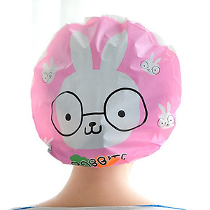 Mũ nilon trùm đầu khi tắm, làm tóc, hình thú ngộ ngĩnh ( Màu ngẫu nhiên )