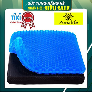 Đệm Ngồi 3D Silicon 2 Lớp Tổ Ong Lót Ghế Thoáng Khí Chống Đau Mỏi Lưng Amalife 