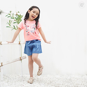 Bộ Bé Gái Bộ Cộc Tay Cho Bé Miss Meow Mùa Hè Chất Cotton In Hình Sweet Girl, Size Đại