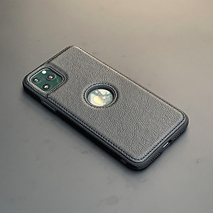 Ốp lưng da cao cấp dành cho iPhone 11 Pro Max - Màu đen