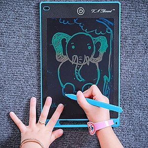 Bảng Viết Cảm Ứng Điện Tử 3D Đa Sắc 12 Inch Thông Minh Tự Xóa Dành Cho Bé - Bảng Vẽ Đồ Họa Bút Dạy Học LCD Xanh Dương