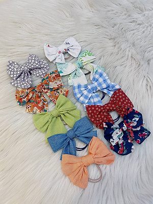 Set 3 dây nơ cột tóc vintage màu ngẫu nhiên cho bé gái SoraChan - L008
