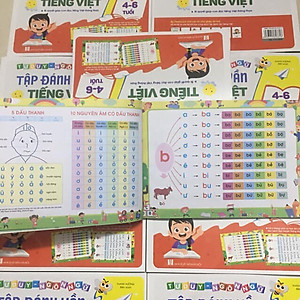 Sách tập đánh vần tiếng việt 4-6 tuổi (Tặng Kèm Thẻ Ghép Vần)