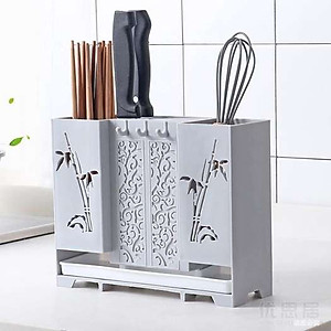 Kệ cắm dao, đũa, muỗng bằng nhựa hình trúc xinh - HENRYSA