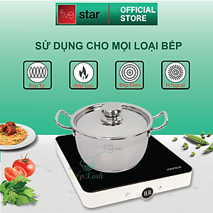 Bộ 3 Nồi Thân Cool Thấp Nắp Inox Fivestar FS06C-1 - Hàng Chính Hãng