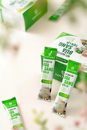 Bột Ngũ Cốc Lovifood Bữa Sáng Tiện Lợi (20 gói x 18g) - Thay Thế Bữa Ăn, Giảm Nguy Cơ Mắc Bệnh Tiểu Đường, Chống Oxy Hóa, Tốt Cho Tim Mạch, Bổ Sung Nội Tiết Tố, Đẹp Da - Thơm Ngon, Dễ Uống - Người Tập Gym và Yoga, Ăn Kiêng, Ăn Chay, Tiểu Đường, Tim Mạch