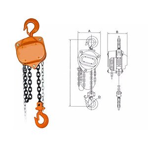 Palang Xích Kéo Tay ABG 2T-5M - Pa Lăng Dùng Xích Loại 2 Tấn, Xích Ba Lăng Dài 5 Mét Kéo Tay - Hàng Chính Hãng