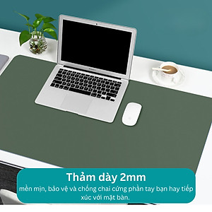 Tấm Lót Chuột, Thảm Da Trải Bàn Làm Việc, Miếng Lót Chuột Cỡ Lớn 80cm x 40cm - Pad Chuột Da Trải Bàn Làm Việc Chống Nước Dùng Được Hai Mặt - Hàng Chính Hãng