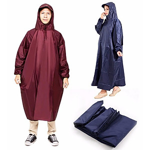 Áo Mưa kín người Không Xẻ Tà Vải Dù Hàng Cao Cấp Chống Thấm Cực Tốt, Áo Mưa Đi Xe Máy