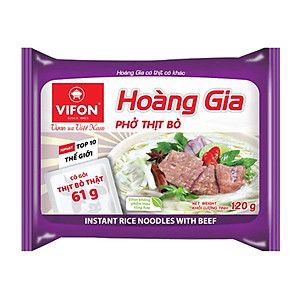 Thùng 18 Phở Thịt Bò HOÀNG GIA VIFON có Gói Thịt Thật (120g / Gói)