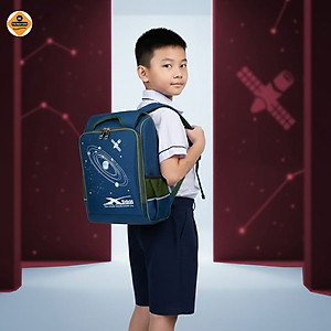 Balo học sinh chống gù Xbags Universe – Balo đi học cấp 1 cao cấp chống nước, nhiều ngăn cho bé năng động XB3104