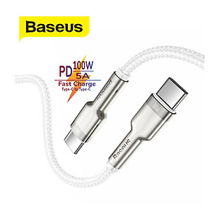 Cáp sạc nhanh 100W type c to type c Baseus Cafule Series Metal - dây sạc 2 đầu type c bọc dù dài 1m 2m cho androi samsung oppo,...vv - hàng chính hãng