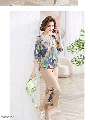 Đồ bộ trung niên cho bà cho mẹ, chất liệu Lụa Hàn mát, thấm hút mồ hôi, đồ bộ nữ kiểu set đi chơi , bộ đồ trung niên, Nesa Shop