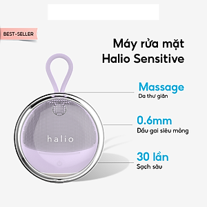 Máy Rửa Mặt Halio Sensitive Facial Device Dành Cho Da Nhạy Cảm - Sóng Âm Sạch Sâu, Kèm Hộp Treo