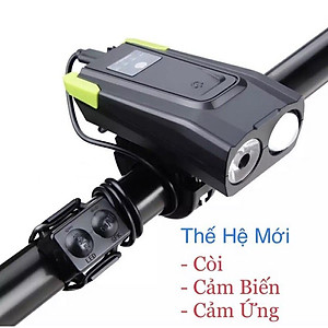 Đèn pha xe đạp có còi T6 tặng khóa xe đạp 4 số