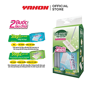Bộ Cây Lau Nhà Đa Năng LET-GREEN (Cây Lau + Khăn Lau Sàn + Vải Hít Bụi + 2 Bao Giấy Vệ Sinh) - Kháng Khuẩn Đuổi Kiến Phòng Mạt