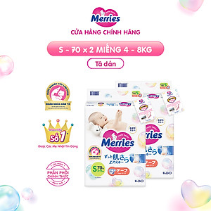 Combo 2 Tã/bỉm dán Merries Đủ Size NB76/S70/M56/L48/XL40