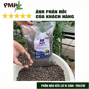 Phân Bón Hữu Cơ Tricow PMP Nuôi Hoa Nuôi Quả Cho Cây Cảnh, Rau Sạch, Hoa Túi 1Kg