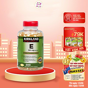Vitamin E Mỹ Kirkland Signature E 180mg (400 IU) – Giúp đẹp da, tóc, làm chậm quá trình lão hóa và tăng sức khỏe tổng thể - QuaTangMe Extaste