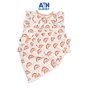 Bộ quần áo ngắn bé gái họa tiết Cầu vồng viền cam cotton - AICDBGQBYS94 - AIN Closet
