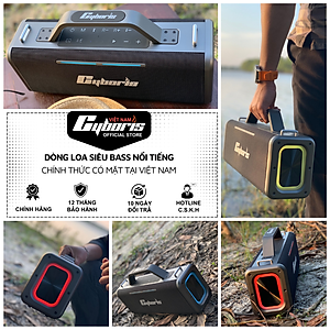 Loa Bluetooth Cyboris Battleship X12 Karaoke (Chiến hạm âm thanh), Công suất 200W, Loa siêu Bass, Chống nước IPX5, Pin cực khủng 18000mAh. Hàng Chính Hãng.