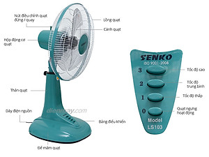Quạt Lỡ Sắt Senko LS1630 - Màu Ngẫu Nhiên - Hàng Chính Hãng