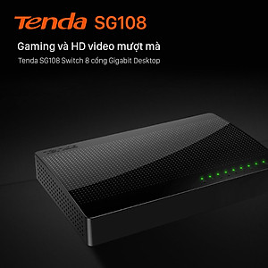 Bộ chia mạng Switch Tenda SG108 8 cổng Ethernet 1000Mbps - Hàng Chính Hãng