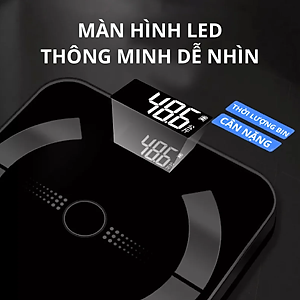 Cân điện tử bluetooth phân tích chỉ số cơ thể Kachi MK223 - Màu đen - Hàng chính hãng