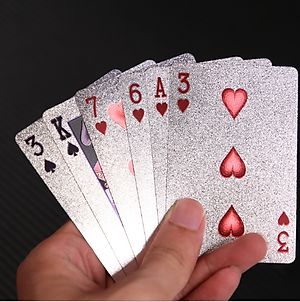 Bộ Bài PVC Mạ Vàng 24K Mạ Bạc Cao Cấp Chất Liệu Đàn Hồi, Bộ Bài Tây Poker Polieste Không Thấm Nước, Hàng Chính Hãng