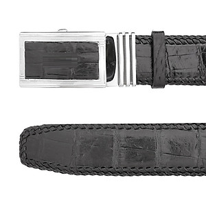 Thắt Lưng Nam Da Cá Sấu Đan Viền Huy Hoàng HT4216 (120 x 3.5 cm) - Đen