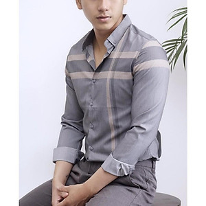 Áo Sơ Mi Nam Dài Tay Phối Sọc Ngang Dọc Mẫu KR02 Thời Trang Cao Cấp PONIVA Chất Vải Thoáng Mát Form Đẹp