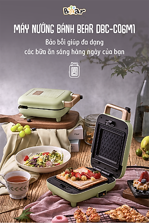 Máy Nướng Bánh Đa Năng Bear Nướng Bánh Sandwich, Crepe, Waffle Rán Trứng Xúc Xích DBC-C06M1