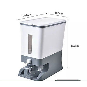 Thùng đựng gạo tiện ích 10kg Hokori Tặng kèm 5 khăn lau grofa- Hàng Chính Hãng 