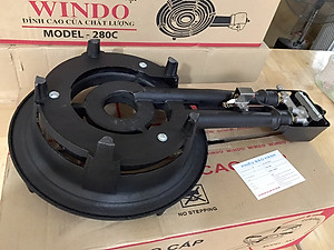  COMBO BẾP GAS CÔNG NGHIỆP HẨM WINDO 280 ( ĐEN ) + TẶNG BÔ VAN DÂY - HÀNG CHÍNH HÃNG