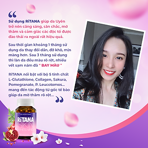 [Hộp 30v] Viên Uống Trắng Da Ritana Ecogreen Chứa Glutathione Mờ Sạm Nám, Chống Nắng Cho Da