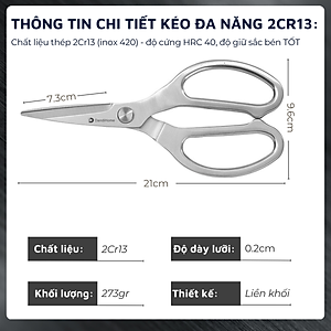 Kéo đa năng DandiHome thép cao cấp giữ độ bén tốt