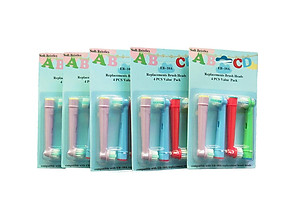 Cho máy Oral-B Braun,  Bộ 4 đầu bàn chải đánh răng điện - Trẻ em, cho mọi loại máy - EB10A