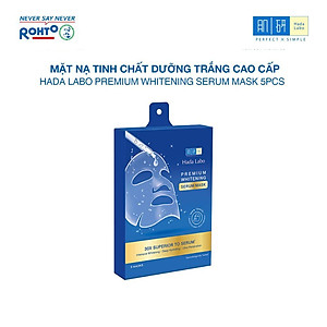 Hộp mặt nạ dưỡng trắng chuyên sâu Hada Labo Premium Whitening Serum Mask 115g (hộp 5 miếng x 23g/ miếng)