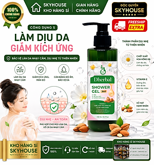 Sữa tắm trắng da 3in1 thiên nhiên độc quyền DHERBAL chai 250ml sữa tắm dưỡng ẩm thơm lâu chính hãng