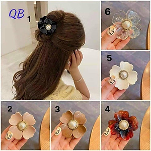 Kẹp Tóc Càng Cua Hoa Trà Hàn Quốc Cao Cấp