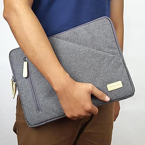 Túi chống sốc Laptop 13 inch AGVA Urban Denim - Kích thước Ngang 34 x Rộng 1.5 x Cao 25 cm - Mã LTB262GRE (Xám) - Túi chính hãng bảo hành 2 năm