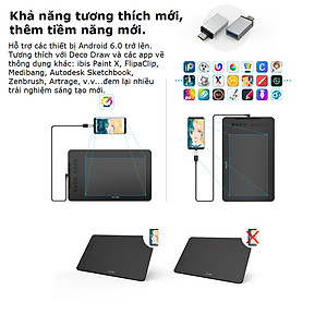 Bảng Vẽ Điện Tử XP-Pen Deco 01 v2 Android 6.25x10 Inch Lực Nhấn 8192 Hỗ trợ Cảm Ứng Nghiêng (Kèm Găng Tay Họa Sĩ Và Miếng Film Bảo Vệ) - Hàng chính hãng