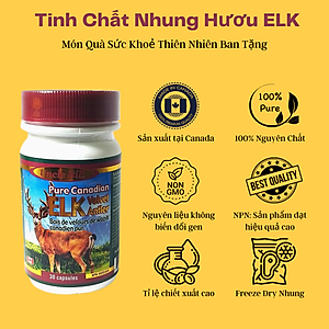 Nhung Hươu Uncle Bill Pure Canadian Elk Hộp 30 Viên, Nhập Khẩu Canada, Từ 75 Phần Nhung Tươi Yên Ngựa Của Loài Hươu Đỏ Sừng Tấm (Cervus Elaphus Canadensis) Mới Tạo Ra 1 Phần Nhung Hươu Tinh Chất, Món Quà Sức Khoẻ