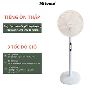 Quạt Cây Đứng Mitomo FCE-60 có điều khiển từ xa, hẹn giờ hàng chính hãng