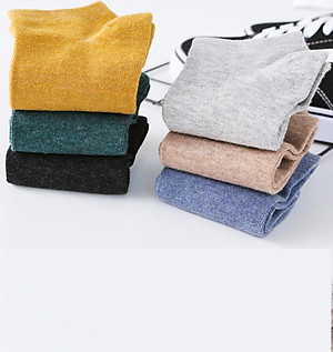Combo 5 Đôi Tất , Vớ Nam / Nữ Cổ Ngắn Trơn Siêu Mềm Mại Nhiều Màu