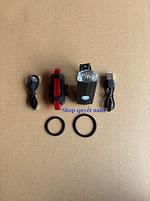 Bộ đèn pha led và đèn hậu cho xe đạp sạc usb tiện lợi, dễ sử dụng